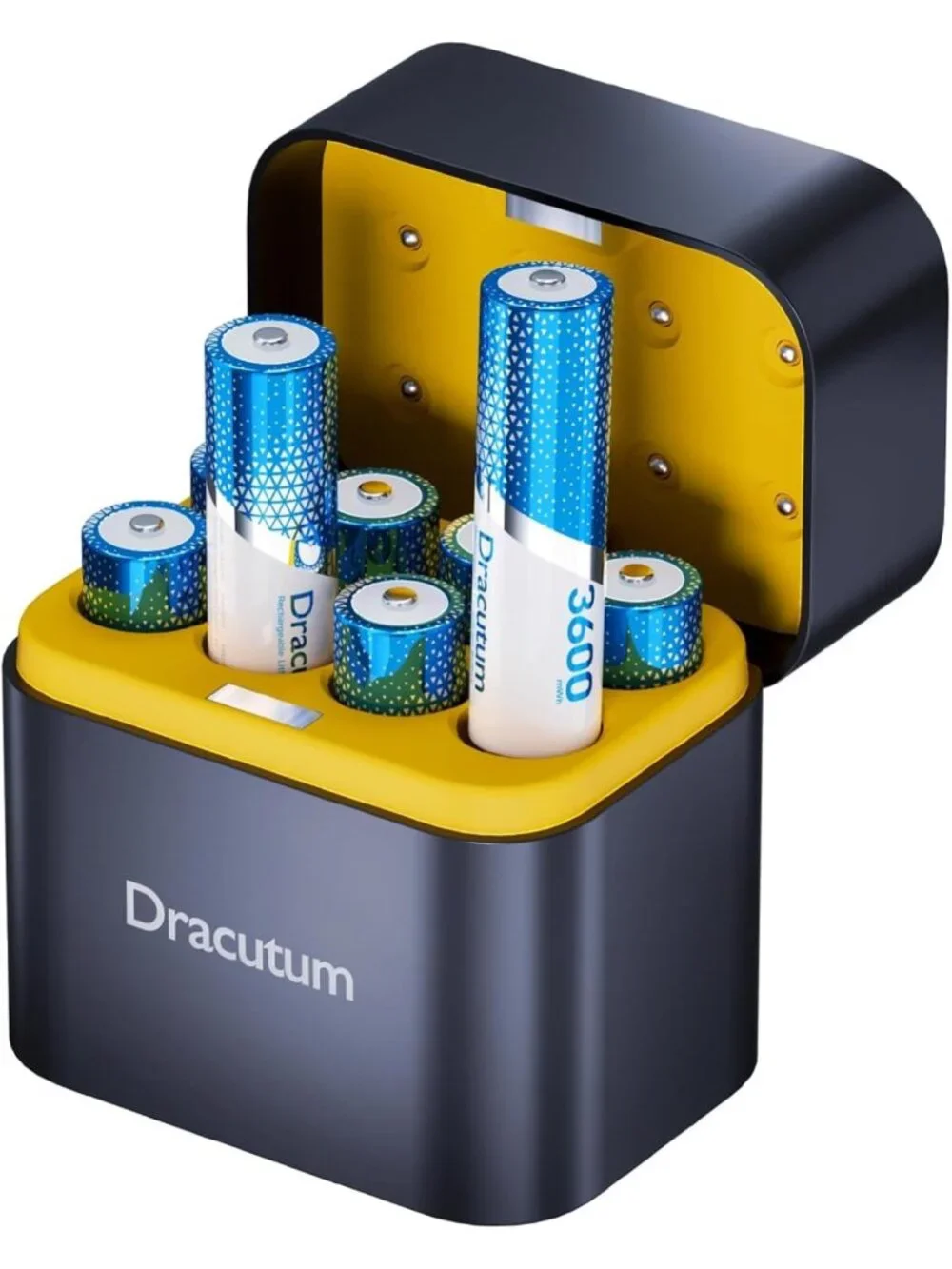Rechargeable AA Batteries 8-Pack with Charger - Long Lasting 1.5V for Cameras